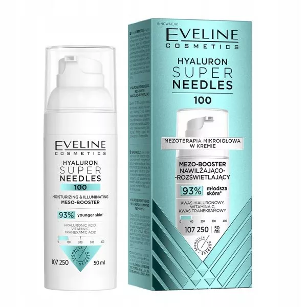 Eveline Cosmetics Hyaluron Super Needles 100 mezo-booster nawilżająco-rozświetlający 50ml
