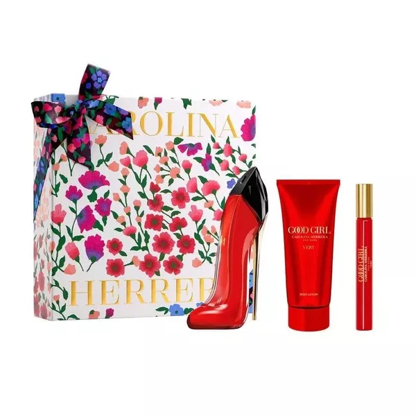 Carolina Herrera Very Good Girl zestaw woda perfumowana spray 80ml + woda perfumowana spray 10ml + balsam do ciała 100ml (W)
