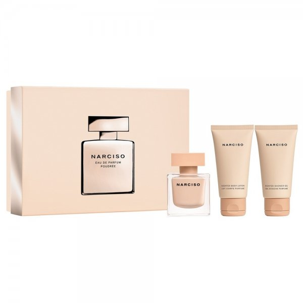 Narciso Rodriguez Narciso Poudree zestaw woda perfumowana spray 50ml + balsam do ciała 50ml + żel pod prysznic 50ml