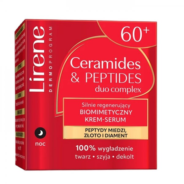 Lirene Ceramides & Peptides silnie regenerujący biomimetyczny krem-serum na noc 60+ 50ml