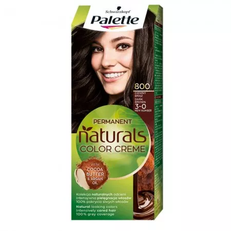 Schwarzkopf Palette Permanent Naturals Color Creme farba do włosów trwale koloryzująca 800/ 3-0 Ciemny Brąz