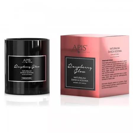 Apis Raspberry Glow, naturalna świeca sojowa, 220g