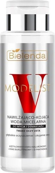 Bielenda V-Modelist, nawilżająco - kojąca woda micelarna do mycia i demakijażu twarzy, oczu i ust, 400ml