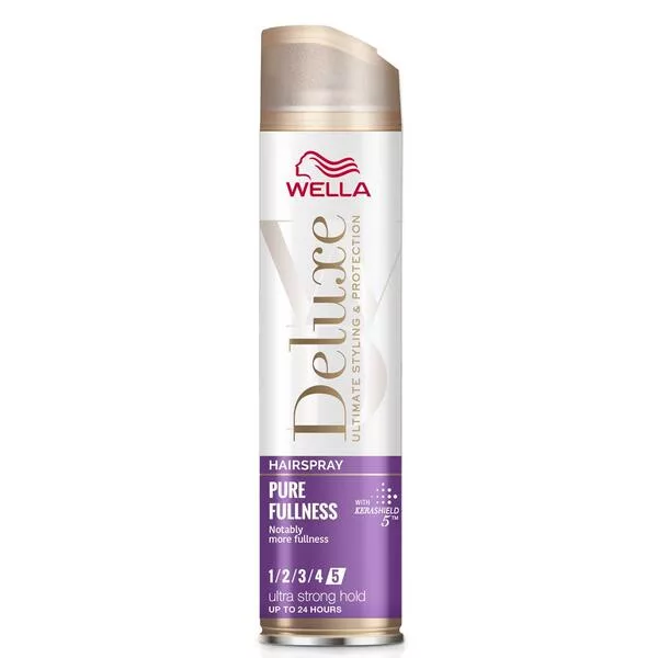 Wella Deluxe Pure Fullness, ultra mocny lakier do włosów cienkich i delikatnych, 250ml - data ważności (6.2026)