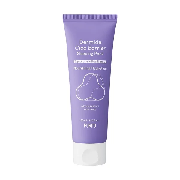 Purito Dermide Cica Barrier Sleeping Pack krem regenerujący na noc z ekstraktem z wąkroty azjatyckiej 80ml