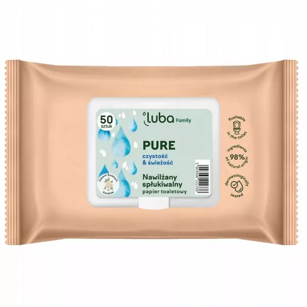 Luba Family Pure nawilżany papier toaletowy 50szt