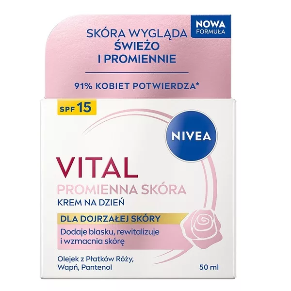 Nivea Vital Promienna Skóra przeciwzmarszczkowy krem na dzień SPF15 50ml