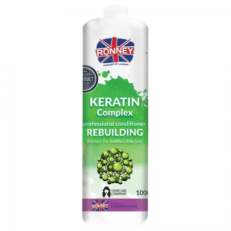 Ronney Professional Conditioner Keratin Complex Rebuilding Therapy, Odżywka odbudowująca do włosów suchych i łamliwych 1000ml