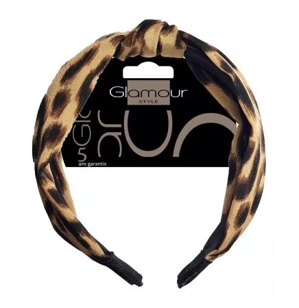 Glamour Opaska do włosów z węzłem Panterka