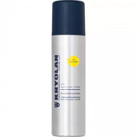 Kryolan UV Dayglow, koloryzujący spray do włosów z efektem fluorescencji, 150ml, YELLOW
