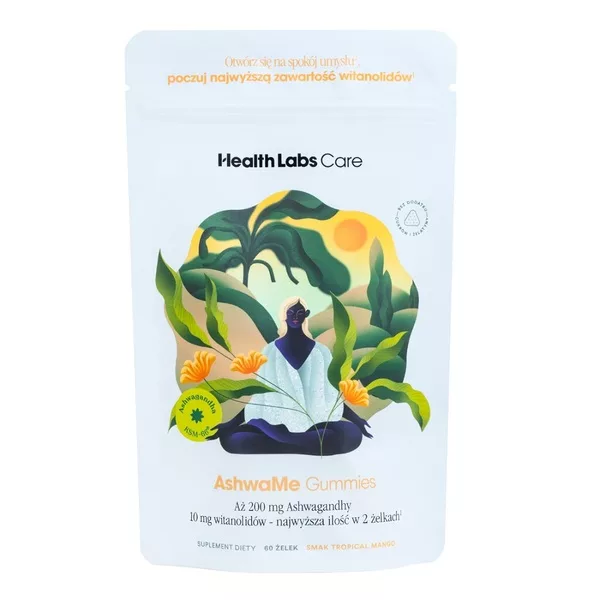 HealthLabs AshwaMe Gummies ashwagandha w żelkach wspierająca odporność na stres suplement diety 60szt