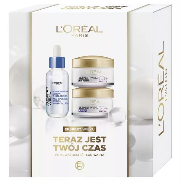 L'Oreal Paris Ekspert Wieku 60+ zestaw serum do twarzy 30ml + krem na dzień 50ml + krem na noc 50ml