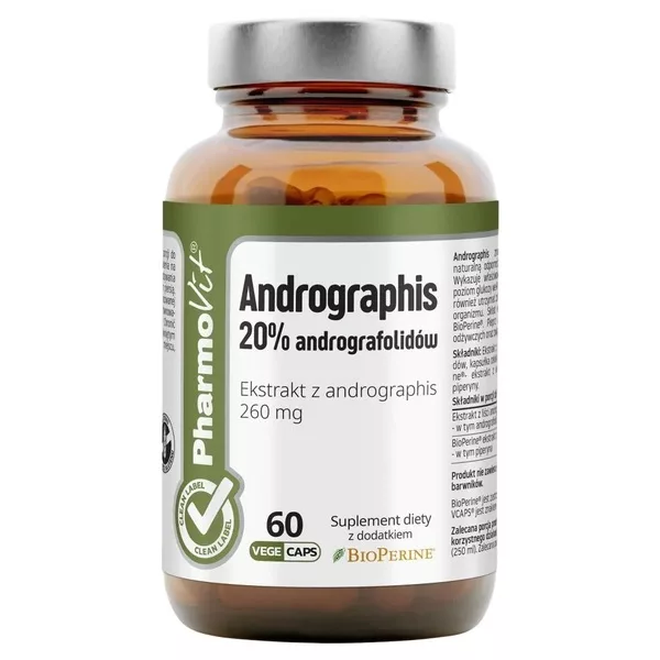 Pharmovit Andrographis 20% andrografolidów suplement diety 60 kapsułek