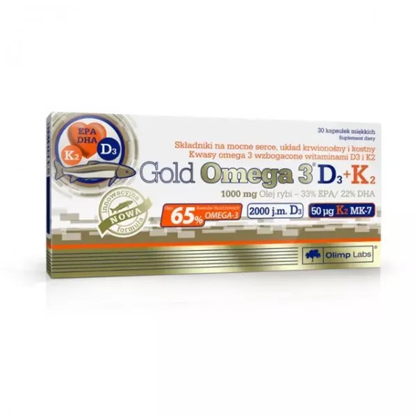 Olimp Labs Gold Omega 3 D3 + K2 suplement diety 30 kapsułek miękkich