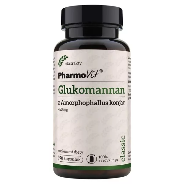 Pharmovit Glukomannan z Amorphophallus konjac 450 mg suplement diety 90 kapsułek