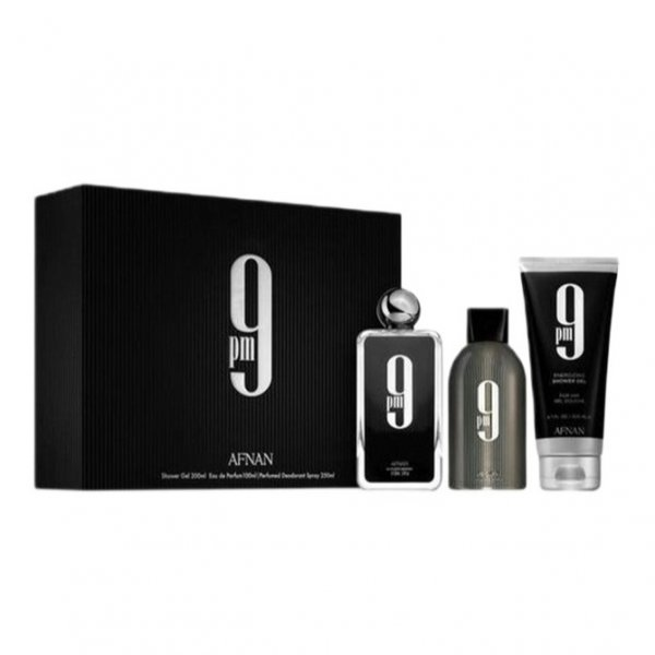Afnan 9pm zestaw woda perfumowana spray 100ml + żel pod prysznic 150ml + dezodorant spray 250ml (M)