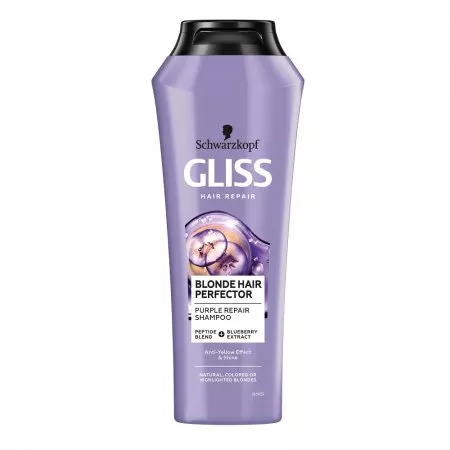 Schwarzkopf Gliss Blonde Hair Perfector Shampoo szampon do naturalnych farbowanych lub rozjaśnianych blond włosów 250ml