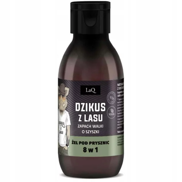 LaQ Dzikus z lasu, żel pod prysznic 8w1 czarny mat, 100ml