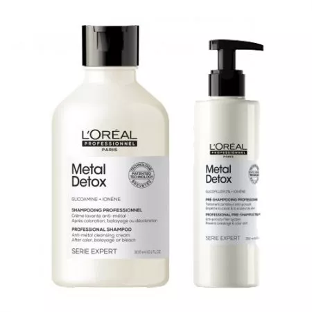 Loreal Serie Expert Metal Detox, zestaw pielęgnacja przed szamponem + szampon