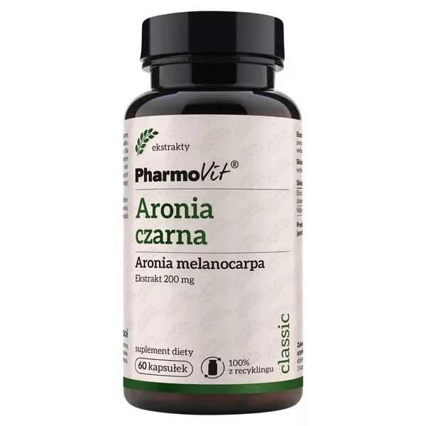 Pharmovit Aronia czarna Ekstrakt 200 mg suplement diety 60 kapsułek