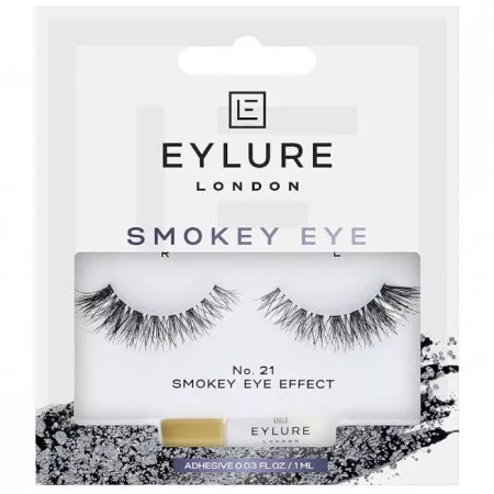 Eylure, sztuczne rzęsy z klejem, efekt Smokey Eyes, N21