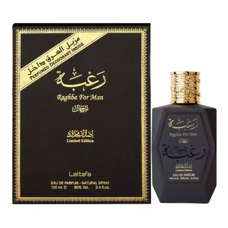 Lattafa Raghba For Man zestaw woda perfumowana spray 100ml + dezodorant spray 50ml (M)