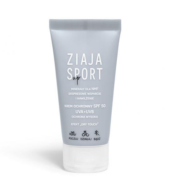 Ziaja Sport, krem ochronny SPF50 UVA+UVB do twarzy, 50ml