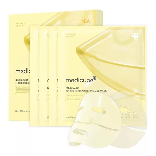 Medicube Kojic Acid Turmeric Brightening Gel Mask rozświetlająca maska do twarzy 4x28g