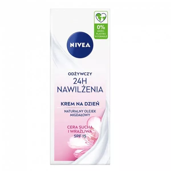 Nivea 24H Nawilżenia odżywczy krem na dzień cera sucha i wrażliwa SPF15 50ml