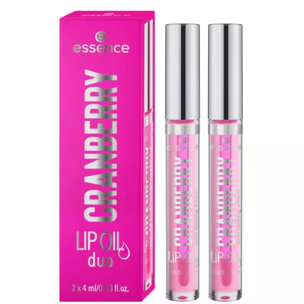 Essence Cranberry Lip Oil Duo, zestaw olejków do ust, 4ml
