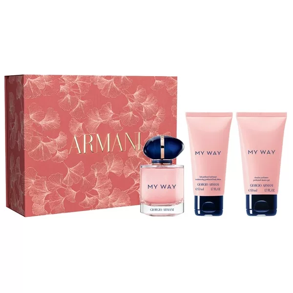 Giorgio Armani My Way zestaw woda perfumowana spray 50ml + balsam do ciała 50ml + żel pod prysznic 50ml (W)