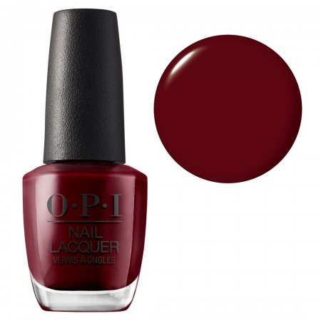 OPI Nail Lacquer, klasyczny lakier do paznokci, Got The Blues For Red NLW52, bordowy, 15ml