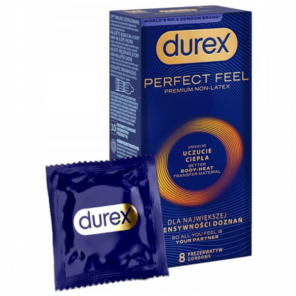 Durex Perfect Feel prezerwatywy unikalne uczucie ciepła 8szt