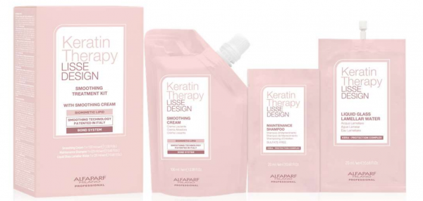 Alfaparf Milano Keratin Therapy Lisse Design, zestaw do wypróbowania laminacji włosów, Intro Kit Smoothing Treatment