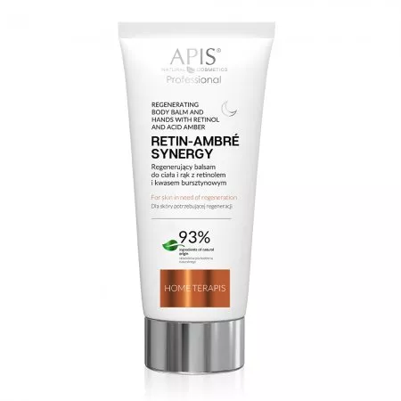 Apis Retin-Ambre Synergy Home TerApis, regenerujący balsam do ciała i rąk z retinolem i kwasem bursztynowym na noc, 200ml